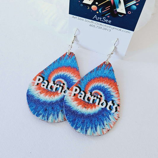 Patriots Leather Earrings