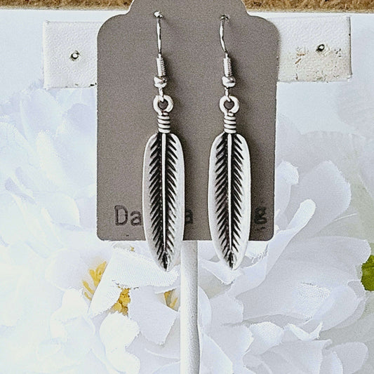 Silver Feather Earrings