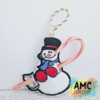 Snowman Candy Cane Holder Ornament