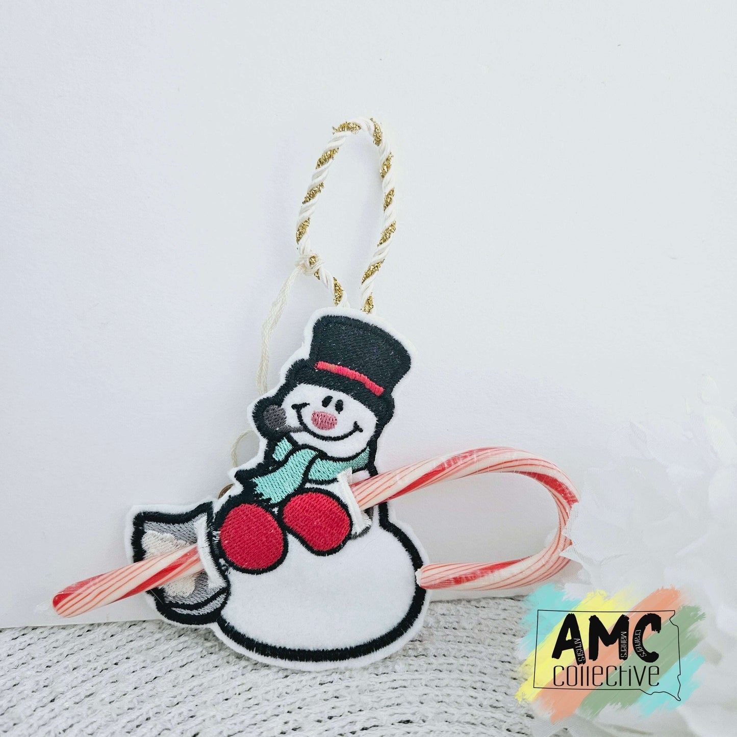 Snowman Candy Cane Holder Ornament