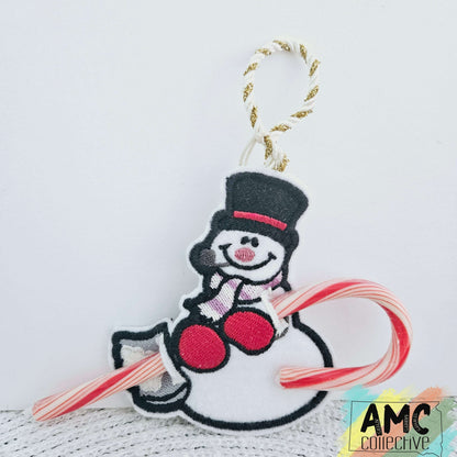 Snowman Candy Cane Holder Ornament