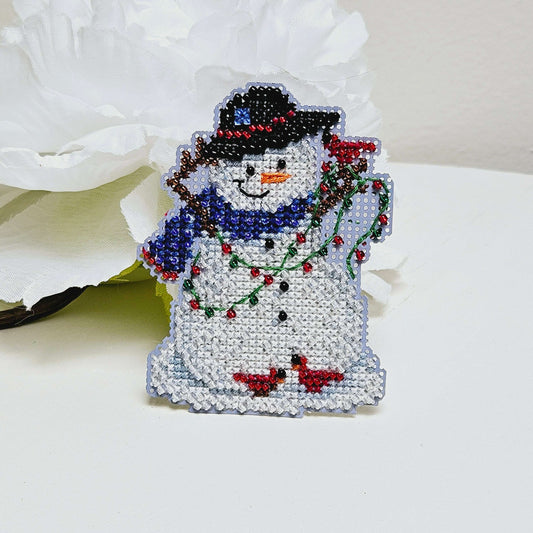 Snowman Cross-Stitch Magnet