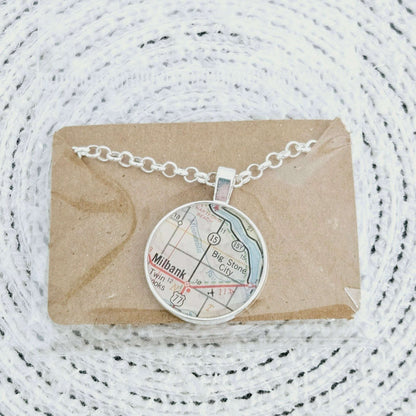 South Dakota Map Necklace