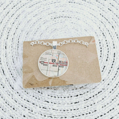 South Dakota Map Necklace