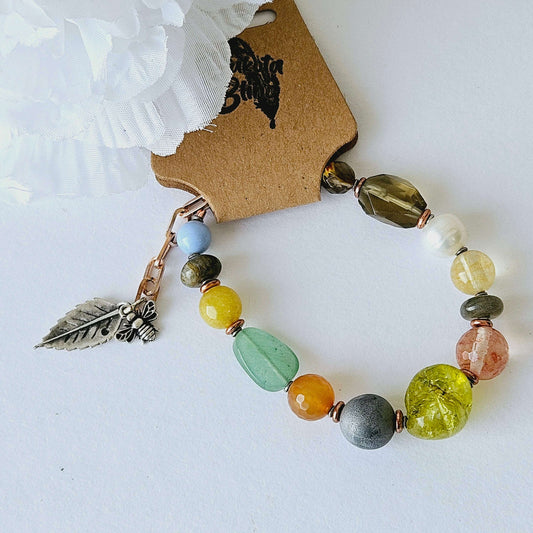 Spring Colors with Leaf and Bee Charm