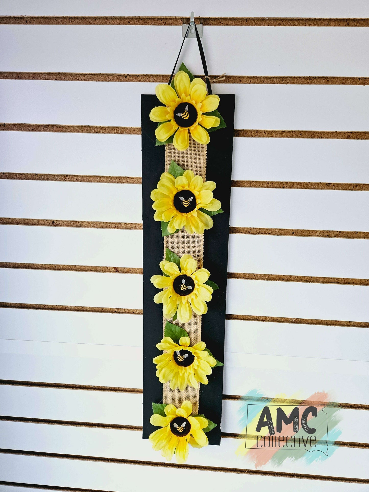 Sunflower and Burlap Wall Hanging