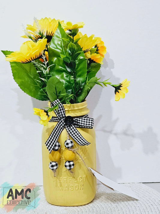 Sunflower Bouquet in Mason Jar