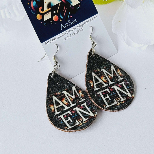 Amen Leather Earrings