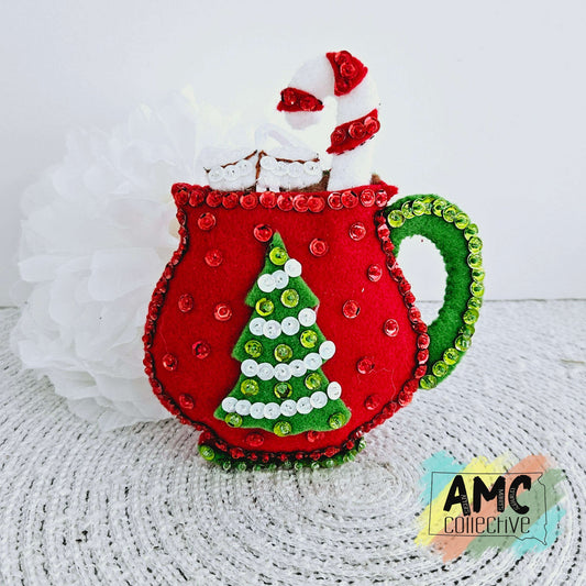 Tree Cocoa Mug Felt Ornament