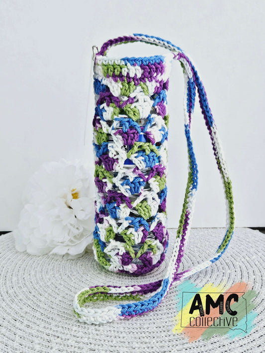 Water Bottle Holder - Blue/Purple/Green