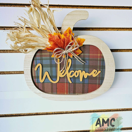 Welcome Pumpkin Plaque