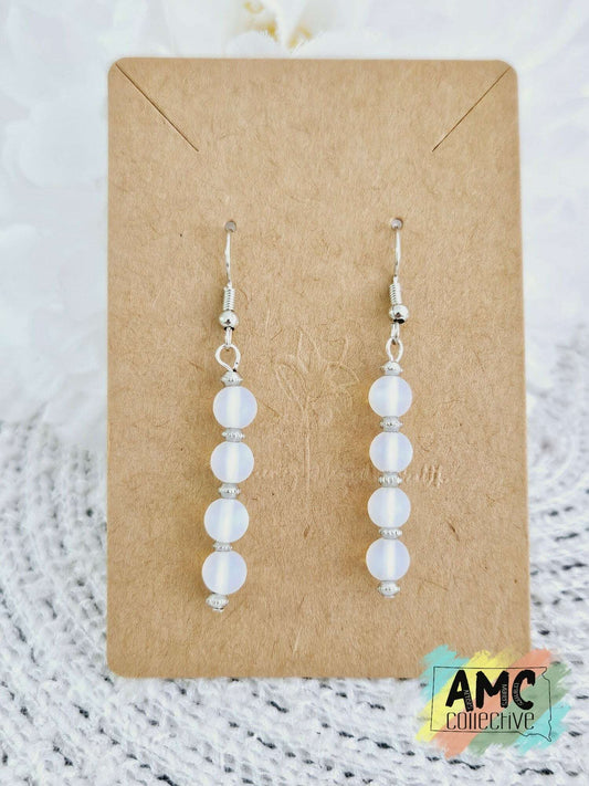 White Beaded Earring