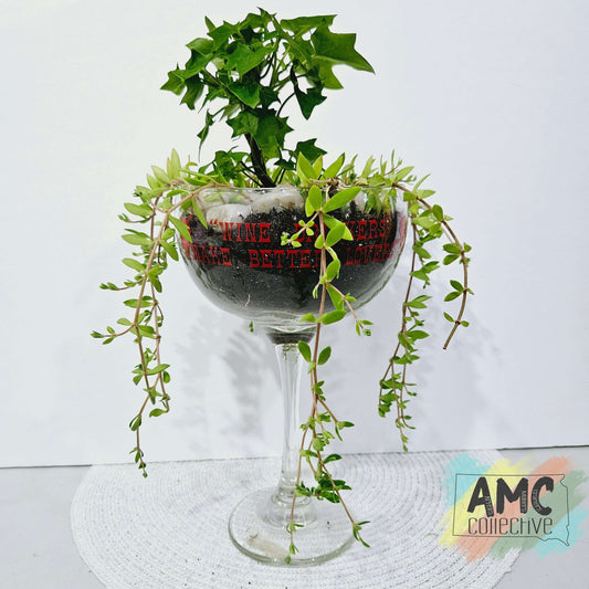 Wine Glass Planter