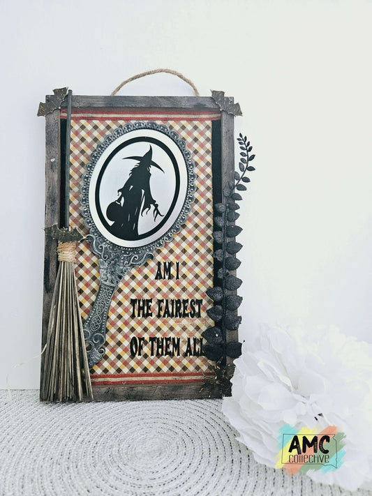 Witch's Mirror Wooden Wall Decor