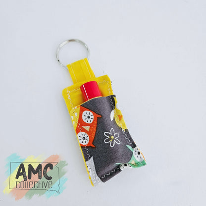 Yellow/Grey Owl Lip Balm Holder